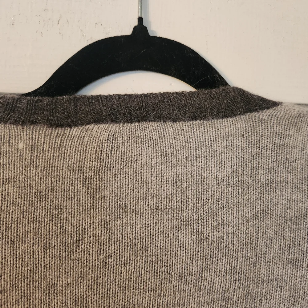 Ann Taylor LOFT Cardigan Sweater, Heathered Gray, Rabbit Hair Blend Sz Med EUC